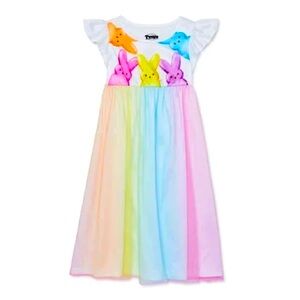 Peeps Toddler Girls 3T Nightgown Colorful Bunnies Size NWT